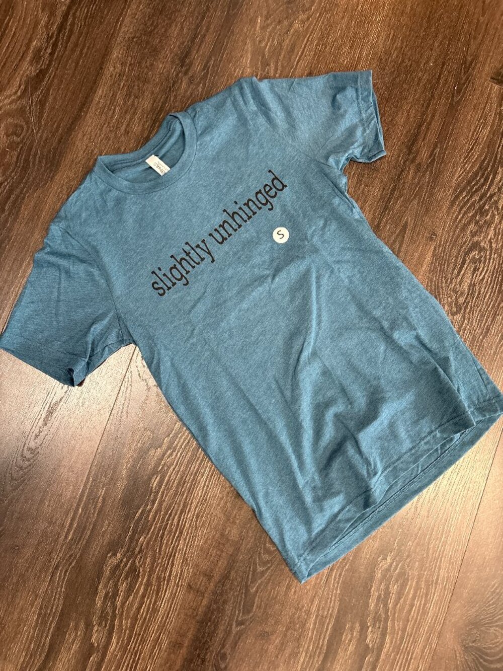 NWT Bella Canvas Slightly Unhinged Unisex Graphic Tee Teal Large
